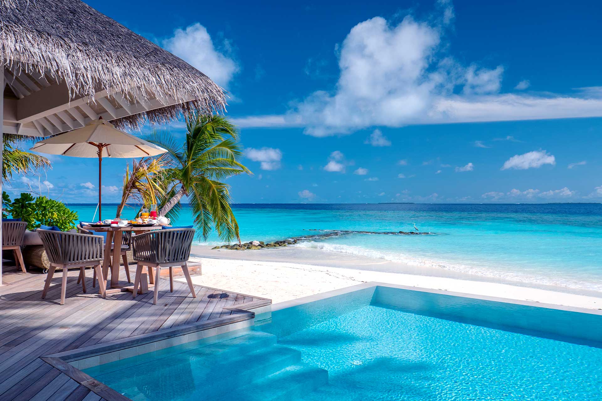 Breakfast Pool Beach Villa Baglioni Resort Maldives